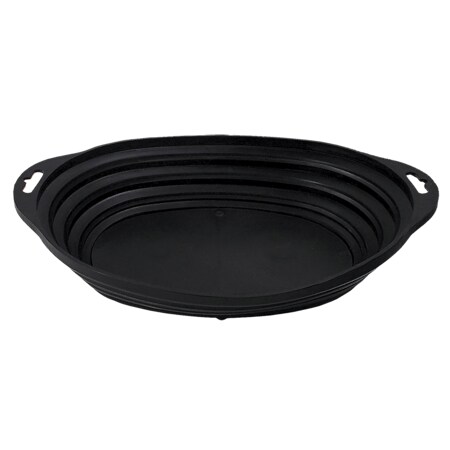 American Forge & Foundry Magnetic Parts Tray, Retractable, Oval, Rubber Covered, 12 inX9 in, Black 921